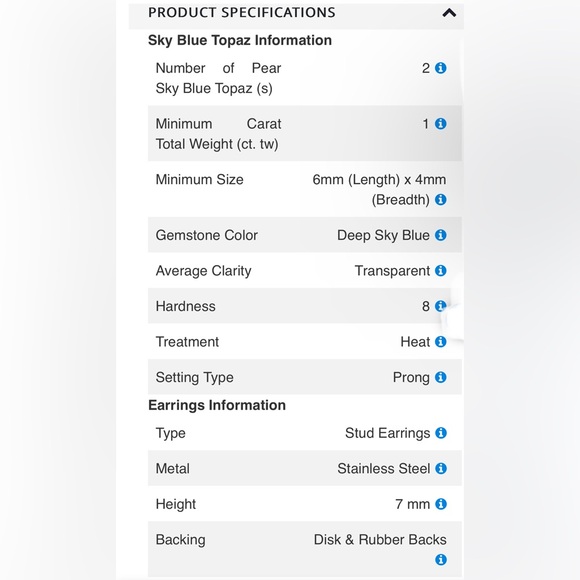 NWT Sky Blue Topaz Earrings - Picture 4 of 7